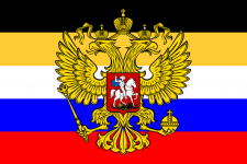 Flag of Russia combined tricolor with coat of arms